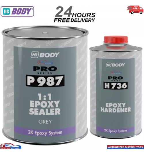 HB BODY P987 2K 1:1 EPOXY SEALER GREY WITH H736 EPOXY HARDENER 2LTR KIT